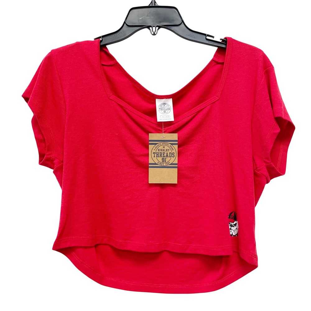Rivalry Threads Women's Red Georgia Bulldogs Graphic Crop Top Size XL